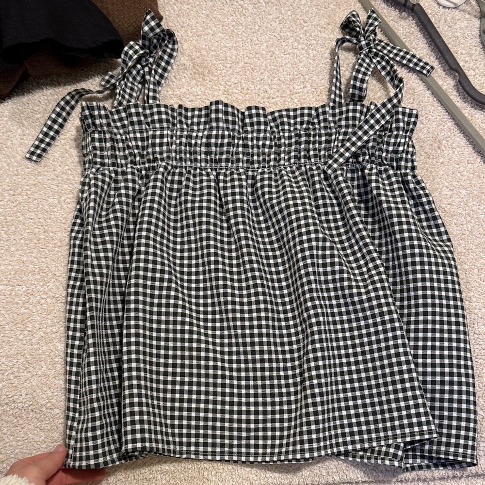 H&M Black and White Checkered Camisole